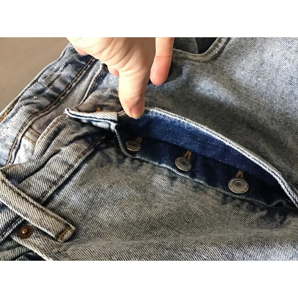 Old Navy Extra High Rise Sky High Straight Light Wash Jean Button Fly  14